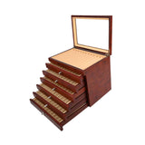 Maxbell Wood Pen Display Box Collection Gift Portable 78 Slots for Party Home Office red