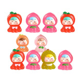 Maxbell 10 Pieces Luminous Mini Figurines Sculptures for Bedroom Living Room Desktop Fruit