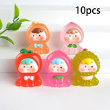Maxbell 10 Pieces Luminous Mini Figurines Sculptures for Bedroom Living Room Desktop Fruit