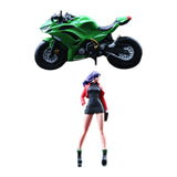 Maxbell 1:64 Girl and Motorcycle Miniature Painted Figure for Miniature Scene Layout