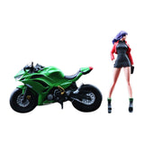 Maxbell 1:64 Girl and Motorcycle Miniature Painted Figure for Miniature Scene Layout