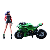 Maxbell 1:64 Girl and Motorcycle Miniature Painted Figure for Miniature Scene Layout