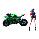 Maxbell 1:64 Girl and Motorcycle Miniature Painted Figure for Miniature Scene Layout