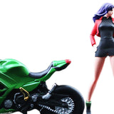 Maxbell 1:64 Girl and Motorcycle Miniature Painted Figure for Miniature Scene Layout