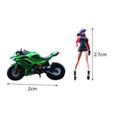 Maxbell 1:64 Girl and Motorcycle Miniature Painted Figure for Miniature Scene Layout