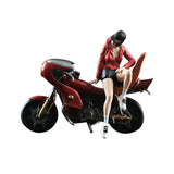 Maxbell 1/64 Girl Figure and Motorcycle Movie Props Desktop Ornament Diorama Scenery