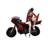 Maxbell 1/64 Girl Figure and Motorcycle Movie Props Desktop Ornament Diorama Scenery
