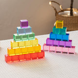 Maxbell Rainbow Building Blocks Set Smooth Stacking Toy for Boys Girls Kids Toddlers