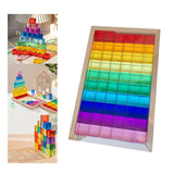 Maxbell Rainbow Building Blocks Set Smooth Stacking Toy for Boys Girls Kids Toddlers