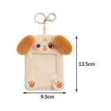 Maxbell Plush Photocard Holder Keychain for Baseball Cards Driver Licenses Bus Cards Dog