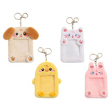 Maxbell Plush Photocard Holder Keychain for Baseball Cards Driver Licenses Bus Cards Dog