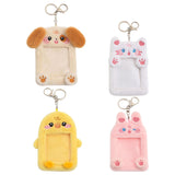 Maxbell Plush Photocard Holder Keychain for Baseball Cards Driver Licenses Bus Cards Dog