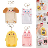 Maxbell Plush Photocard Holder Keychain for Baseball Cards Driver Licenses Bus Cards Dog
