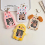 Maxbell Plush Photocard Holder Keychain for Baseball Cards Driver Licenses Bus Cards Dog