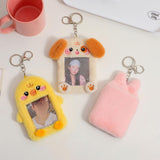 Maxbell Plush Photocard Holder Keychain for Baseball Cards Driver Licenses Bus Cards Dog