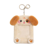 Maxbell Plush Photocard Holder Keychain for Baseball Cards Driver Licenses Bus Cards Dog