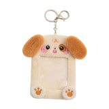 Maxbell Plush Photocard Holder Keychain for Baseball Cards Driver Licenses Bus Cards Dog
