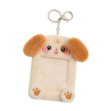 Maxbell Plush Photocard Holder Keychain for Baseball Cards Driver Licenses Bus Cards Dog