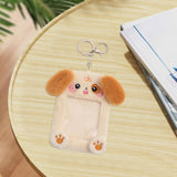 Maxbell Plush Photocard Holder Keychain for Baseball Cards Driver Licenses Bus Cards Dog
