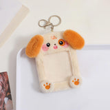 Maxbell Plush Photocard Holder Keychain for Baseball Cards Driver Licenses Bus Cards Dog