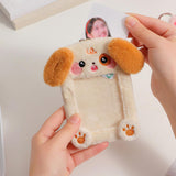 Maxbell Plush Photocard Holder Keychain for Baseball Cards Driver Licenses Bus Cards Dog