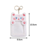 Maxbell Plush Photocard Holder Keychain for Baseball Cards Driver Licenses Bus Cards Cat