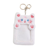 Maxbell Plush Photocard Holder Keychain for Baseball Cards Driver Licenses Bus Cards Cat