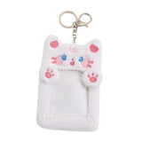 Maxbell Plush Photocard Holder Keychain for Baseball Cards Driver Licenses Bus Cards Cat