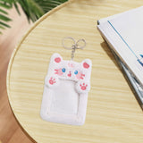 Maxbell Plush Photocard Holder Keychain for Baseball Cards Driver Licenses Bus Cards Cat