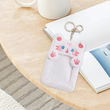 Maxbell Plush Photocard Holder Keychain for Baseball Cards Driver Licenses Bus Cards Cat