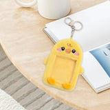 Maxbell Plush Photocard Holder Keychain for Baseball Cards Driver Licenses Bus Cards Duck