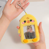 Maxbell Plush Photocard Holder Keychain for Baseball Cards Driver Licenses Bus Cards Duck