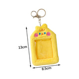 Maxbell Plush Photocard Holder Keychain for Football Cards Bus Cards Driver Licenses Yellow