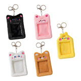 Maxbell Plush Photocard Holder Keychain for Football Cards Bus Cards Driver Licenses Yellow