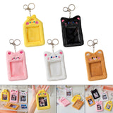 Maxbell Plush Photocard Holder Keychain for Football Cards Bus Cards Driver Licenses Yellow