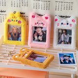 Maxbell Plush Photocard Holder Keychain for Football Cards Bus Cards Driver Licenses Yellow