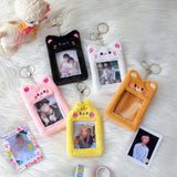 Maxbell Plush Photocard Holder Keychain for Football Cards Bus Cards Driver Licenses Yellow