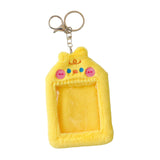 Maxbell Plush Photocard Holder Keychain for Football Cards Bus Cards Driver Licenses Yellow