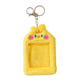 Maxbell Plush Photocard Holder Keychain for Football Cards Bus Cards Driver Licenses Yellow