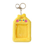 Maxbell Plush Photocard Holder Keychain for Football Cards Bus Cards Driver Licenses Yellow