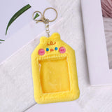 Maxbell Plush Photocard Holder Keychain for Football Cards Bus Cards Driver Licenses Yellow