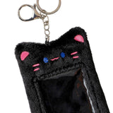 Maxbell Plush Photocard Holder Keychain for Football Cards Bus Cards Driver Licenses Black