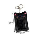 Maxbell Plush Photocard Holder Keychain for Football Cards Bus Cards Driver Licenses Black