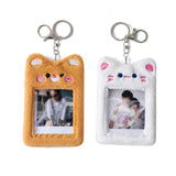 Maxbell Plush Photocard Holder Keychain for Football Cards Bus Cards Driver Licenses White