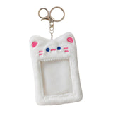 Maxbell Plush Photocard Holder Keychain for Football Cards Bus Cards Driver Licenses White