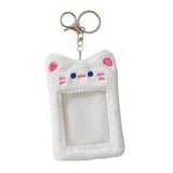 Maxbell Plush Photocard Holder Keychain for Football Cards Bus Cards Driver Licenses White