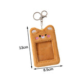 Maxbell Plush Photocard Holder Keychain for Football Cards Bus Cards Driver Licenses Orange