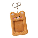 Maxbell Plush Photocard Holder Keychain for Football Cards Bus Cards Driver Licenses Orange