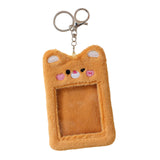 Maxbell Plush Photocard Holder Keychain for Football Cards Bus Cards Driver Licenses Orange