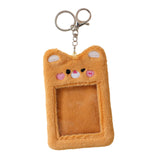 Maxbell Plush Photocard Holder Keychain for Football Cards Bus Cards Driver Licenses Orange